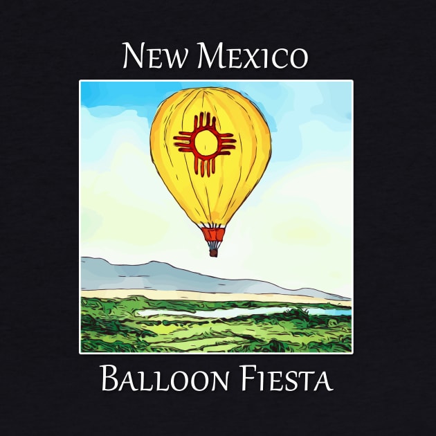 Hot air balloon flying over Albuquerque New Mexico during the Balloon Fiesta. by WelshDesigns